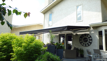 awning back striped residential